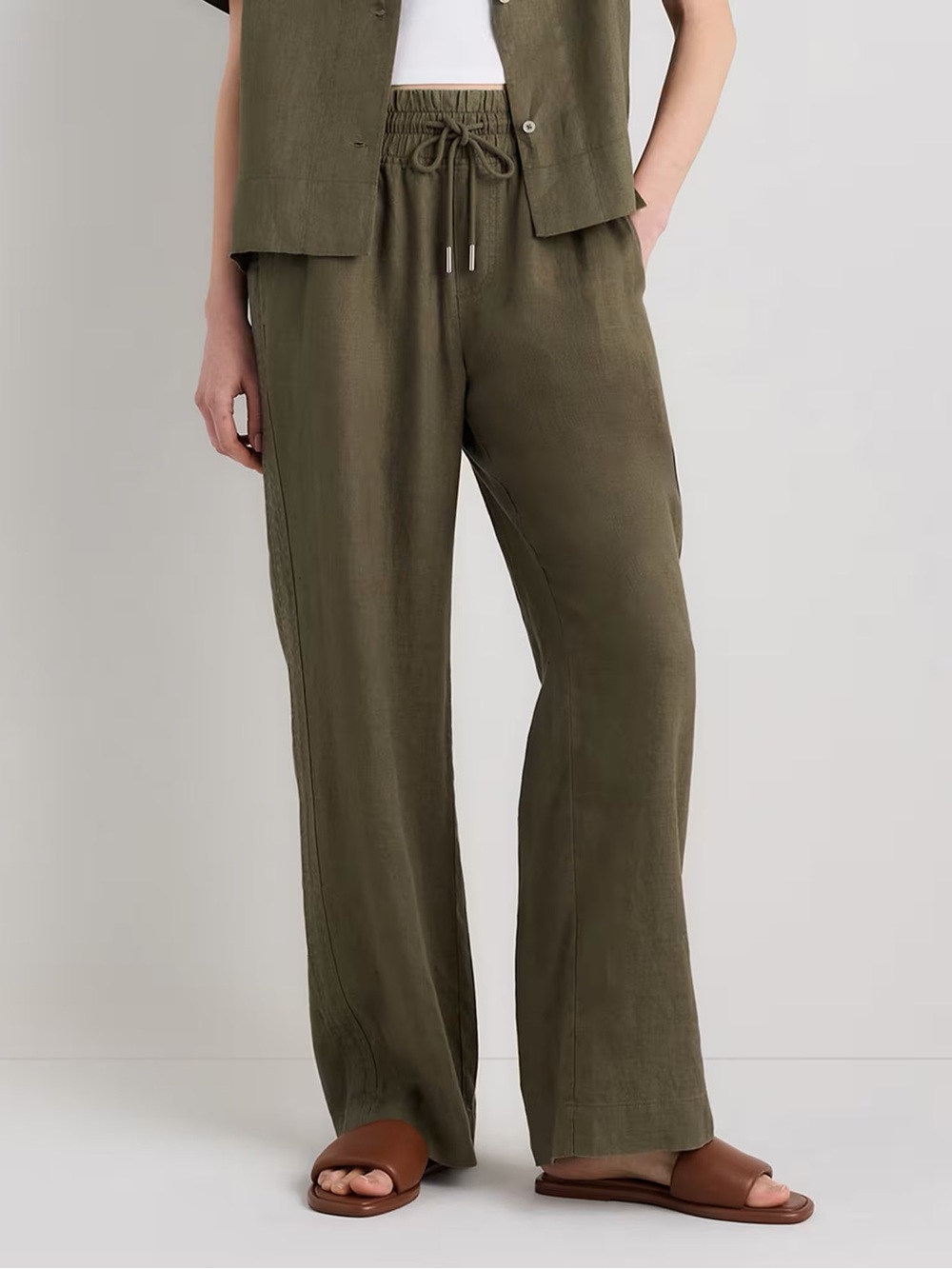 100% European Linen Wide Leg Pants